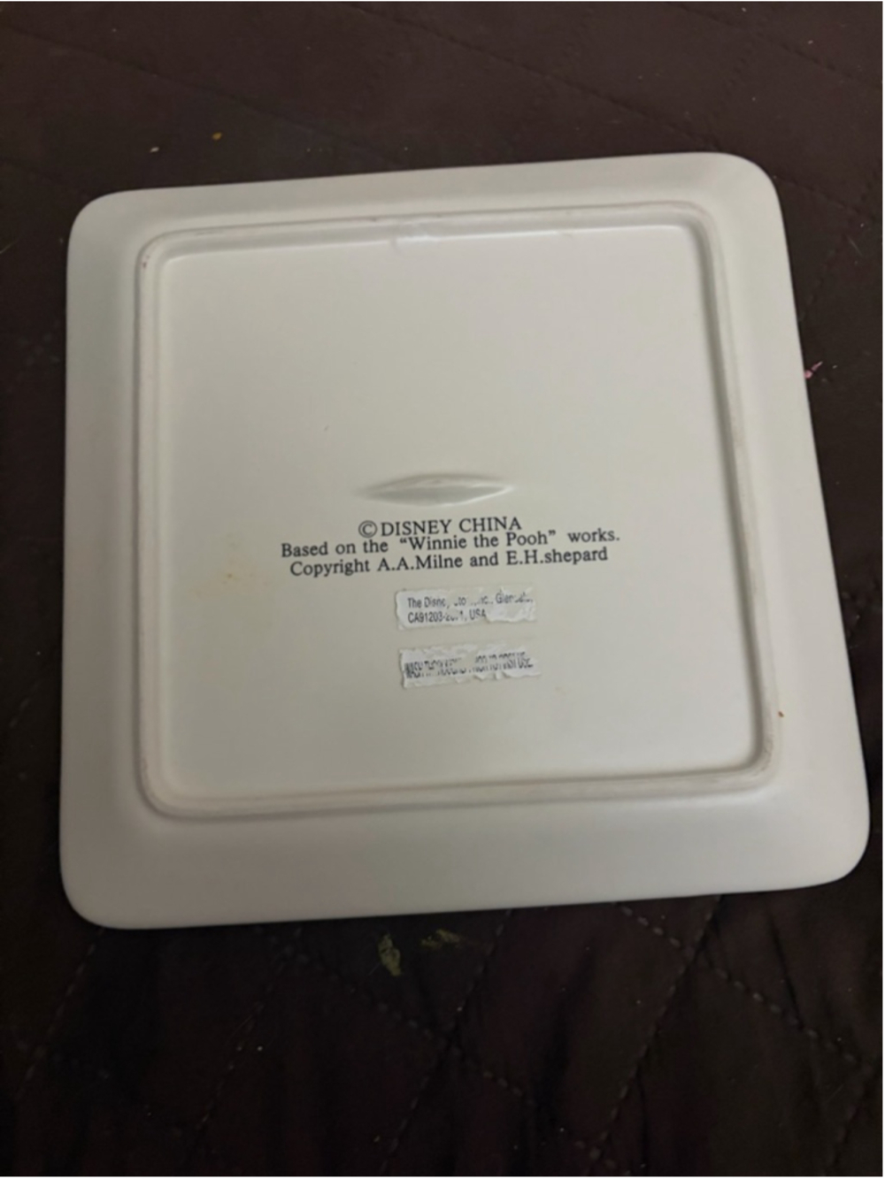 Unisex Disney Winnie the Pooh Dinnerware Plate One Size White Brown - Picture 2 of 2